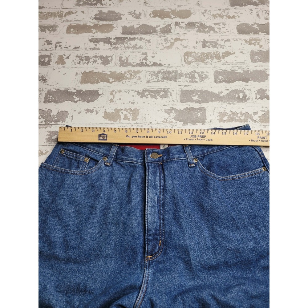 Womens L.L. BEAN ORIGINAL FIT/RELAXED FLEECE LINED blue jeans 18 REG - Picture 3 of 5